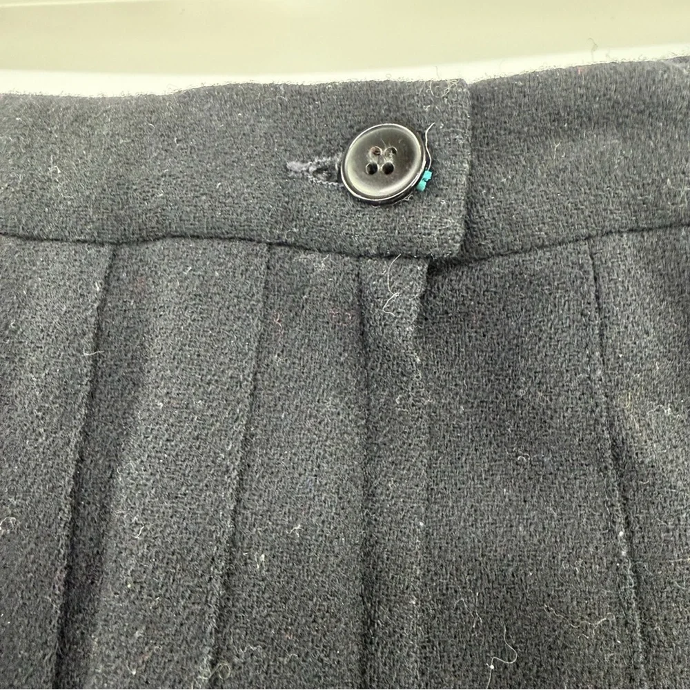 Vintage Pendleton Wool Pleated Midi Skirt Tartan Hem USA Petite 4P Black
